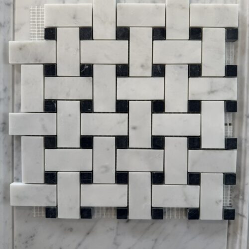 Basket weave Carrara mosaikk