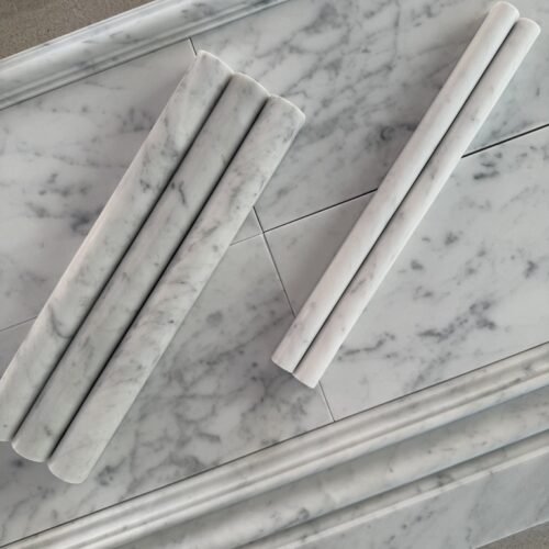 Brystlist i Carrara marmor – bullnose profil