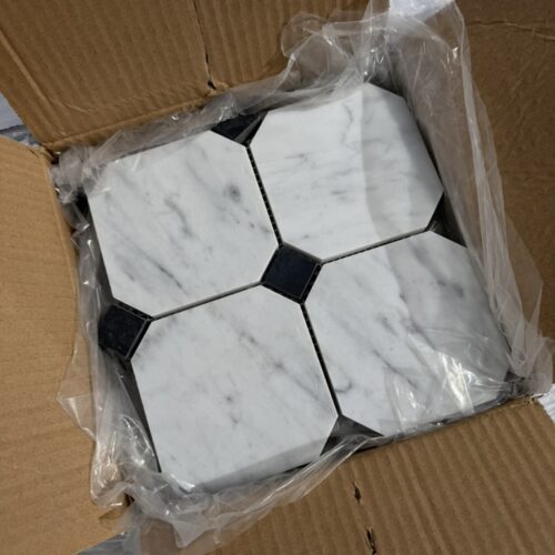 ottogano carrara & nero marmorfliser 10x10