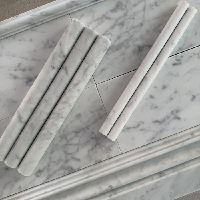 Brystlist i Carrara marmor – bullnose profil