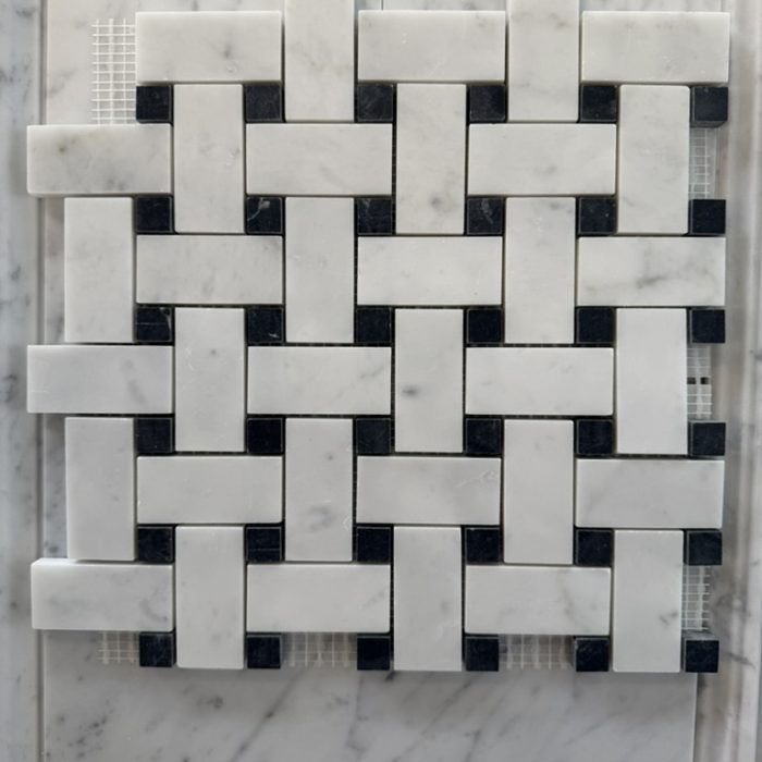 Basket weave Carrara mosaikk