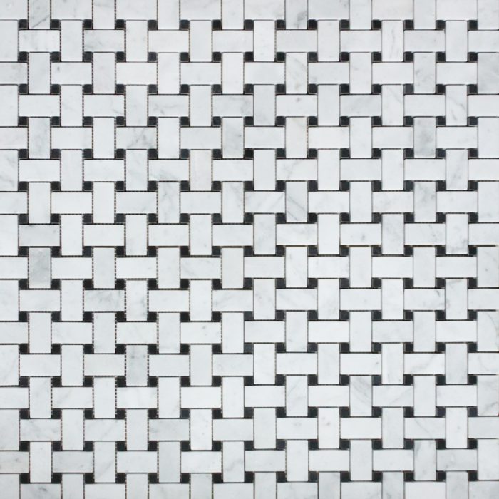 Carrara Basket Weave mosaikk